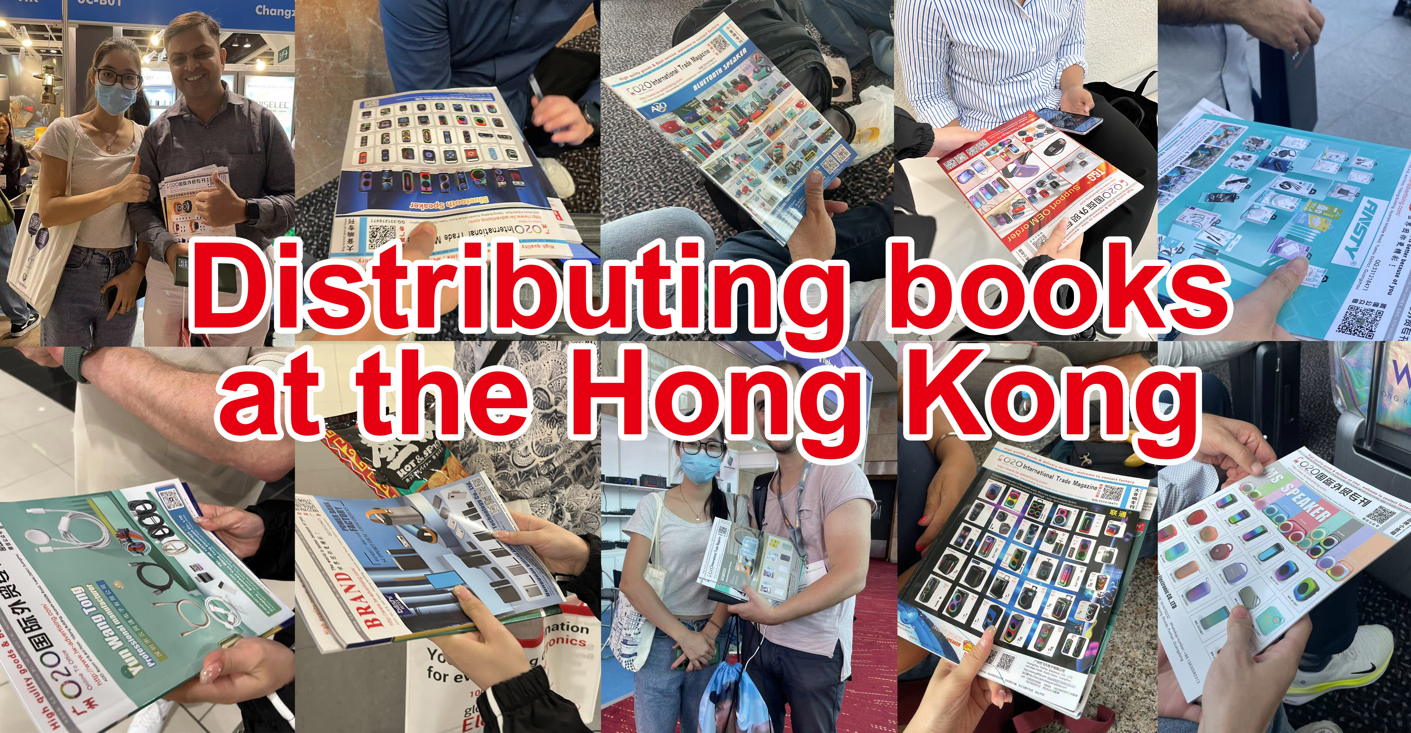Distributing books at the Hong Kong
